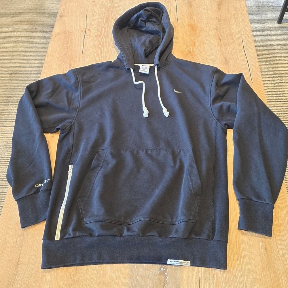 Nike Standard Issue Hoodie Mens M Medium Black Dri-Fit Tall